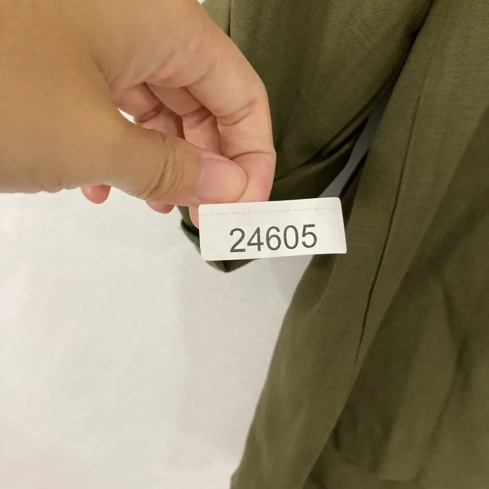 New Nine West size XL Green Olive Soft Comfy Rolled Sleeve Full Zip Jacket - Picture 11 of 11
